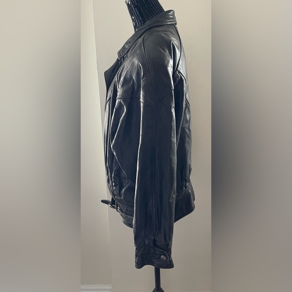 Vintage ADA Black Leather Jacket Size Medium - Picture 4 of 16